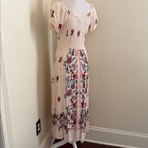 Angie Cream Floral Midi Dress - Picture 11 of 14